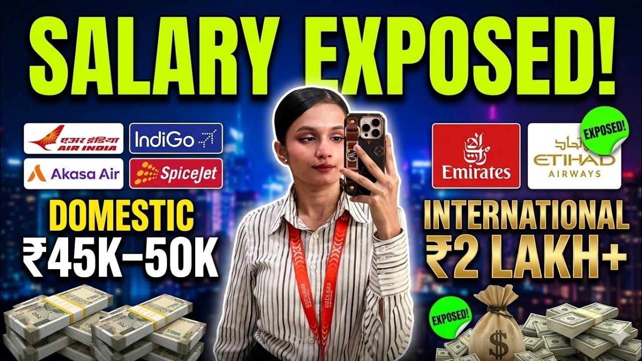 Air hostess job Salary in Domestic and International Airlines ✈️💰