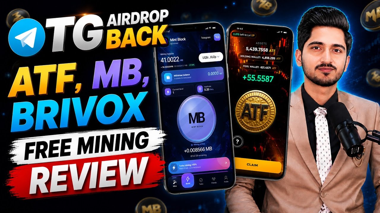 Telegram Bot Airdrop Season Back 🚀 ATF, MB, Brivox Free Mining Review - Can Claim Instant Withdraw?