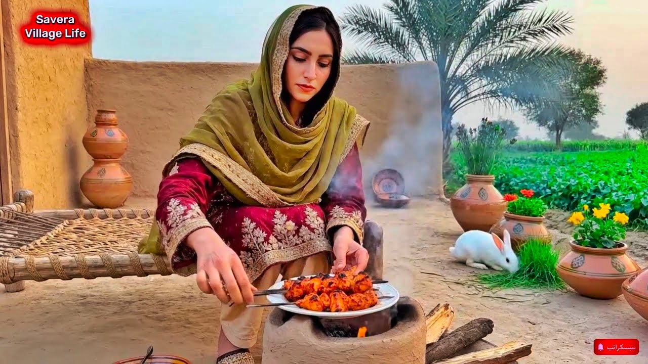 Real Pakistani Village Chicken Tikka🍗 | Traditional Desi Cooking on Chulha | Village Life Pakistan 🏡