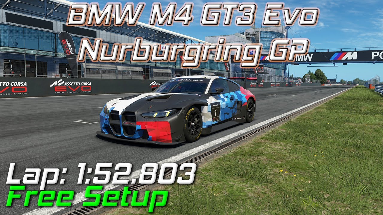 BMW M4 GT3 Evo - Nurburgring GP - Hotlap + Setup - Assetto Corsa Evo V0.4