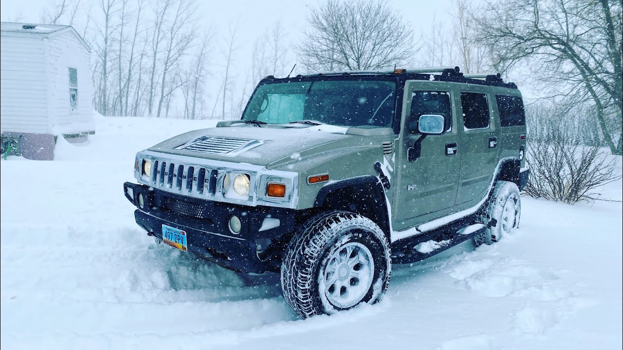 Hummer H2 в сильной метели в Северной Дакоте, США!