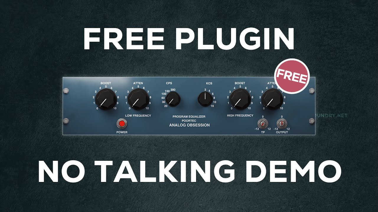 Analog Obsession Releases FREE Poortec Plugin.- No Talking Demo.