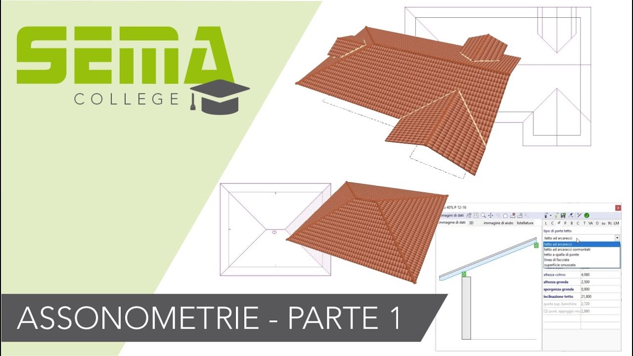 Corso online di costruzione di tetti: Assonometrie - Parte 1