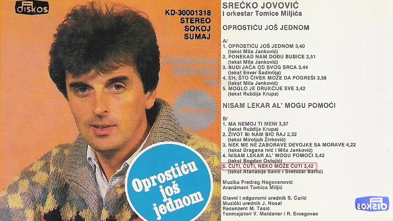 Srecko Jovovic - Cuti, cuti, neko moze cuti - (Audio 1986)