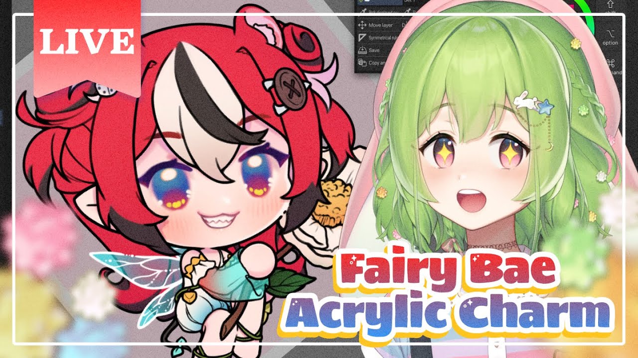 【Drawing】Coloring Hololive Hakos Baelz Fairy Acrylic Charm 🌷 #777