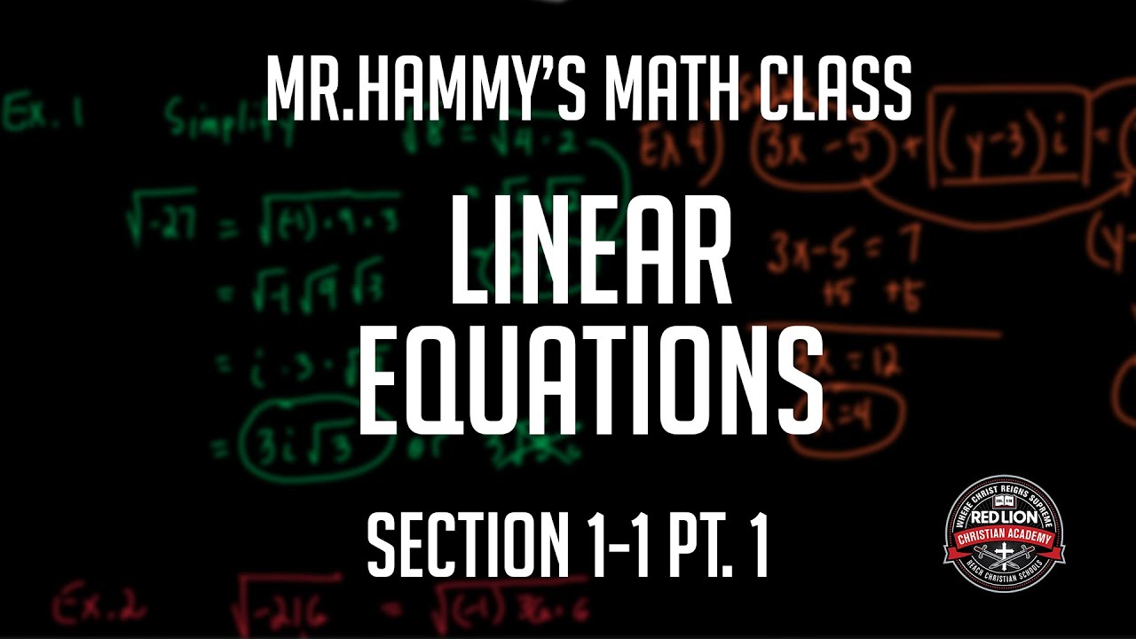 College Algebra Section 1-1 pt. 1 