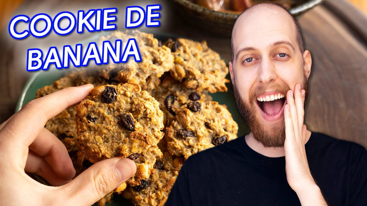🍌 COOKIE DE BANANA SUPER FÁCIL (Vegano, Saudável e Barato)