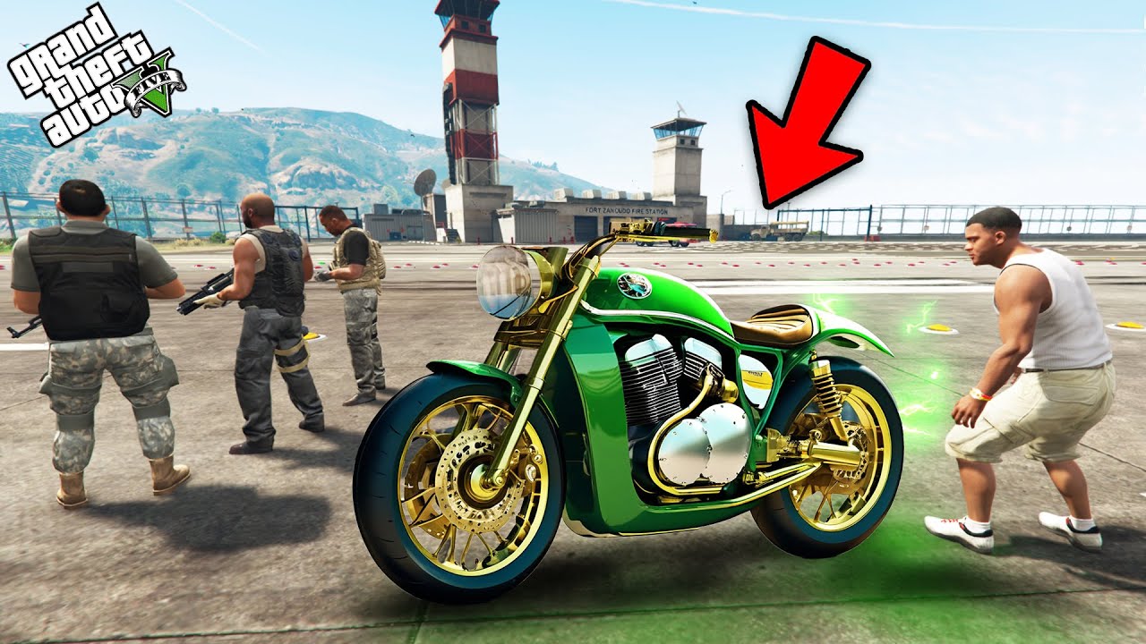 Franklin Stealing The Most Expensive Bike From Military in GTA 5 ! | Techerz