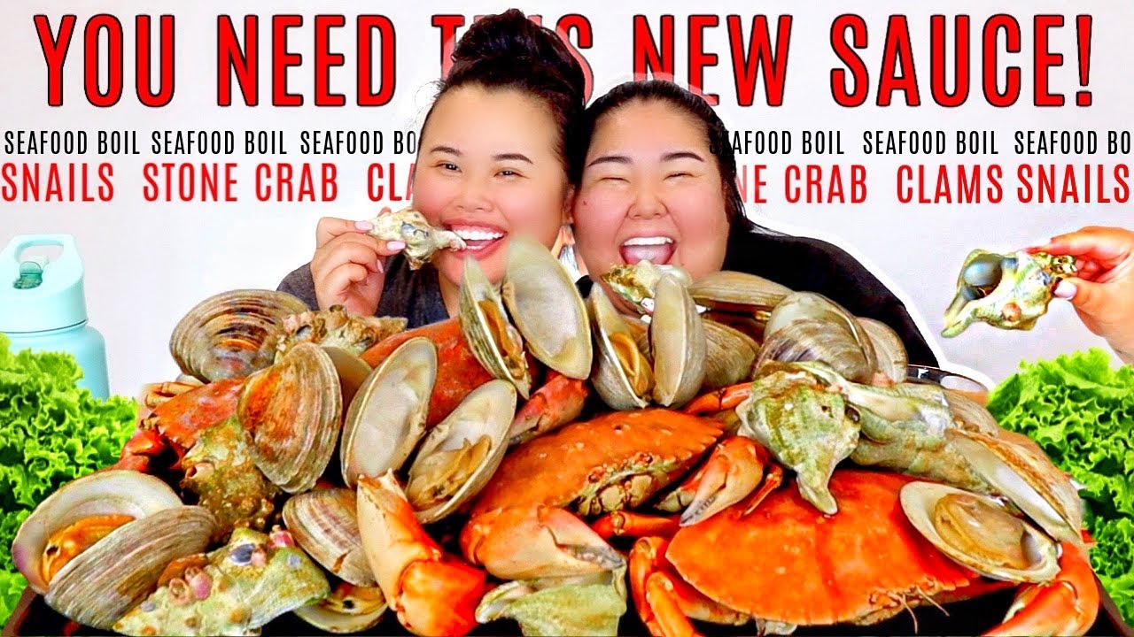 SNAILS (WHELKS) + GIANT CLAMS + CRAB SEAFOOD BOIL MUKBANG 먹방 W/ NEW SPICY SEAFOOD SAUCE EATING SHOW!