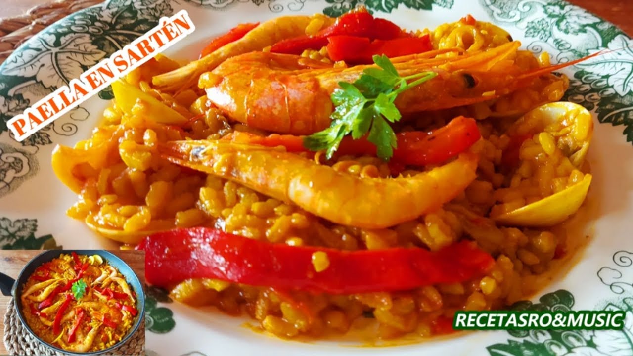 Como hacer PAELLA 🥘 en SARTÉN 🍳 *ARROZ con MARISCO 🦐🦑* 🚩Recetasro&music  163