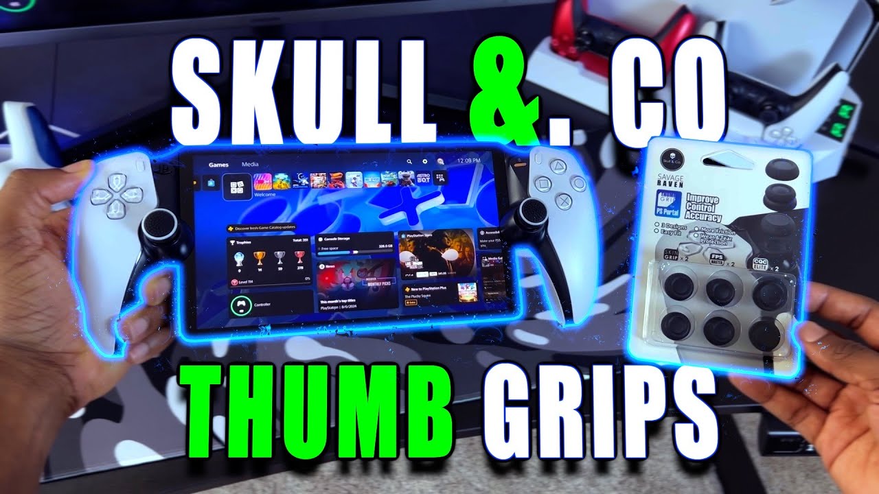 Skull & Co. Thumb Grips for Playstation Portal | Wider Grip
