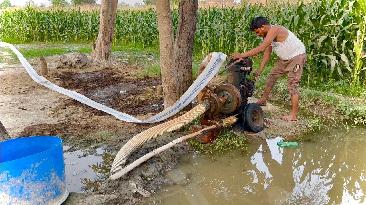 Farming Water irrigation 8hp Diesel Engine Water Pump Machine Setup l Kisan Ka Indian Water Pump