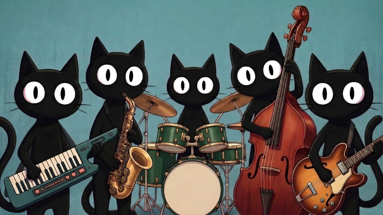 Black Cats Uplifting Jazz Band: Feel-Good Music for Positive Work & Happy Mood