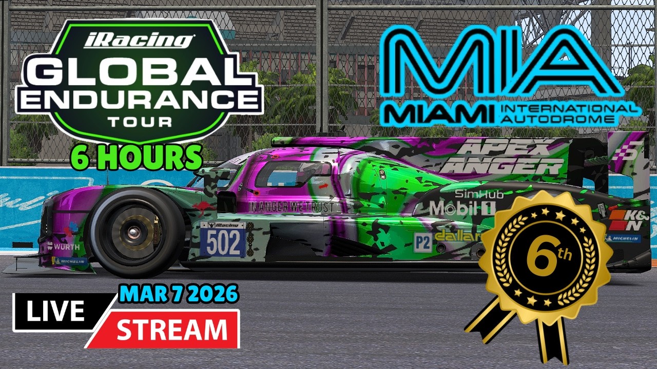 iRacing Global Endurance Tour: 6 Hours Miami LMP2 Multiclass LIVE!