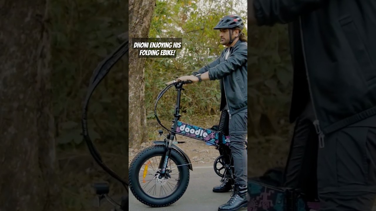 Dhoni riding his favourite e-cycle - Doodle V3 #ebike #electricbicycle #MSD #mahi #dhoni #folding