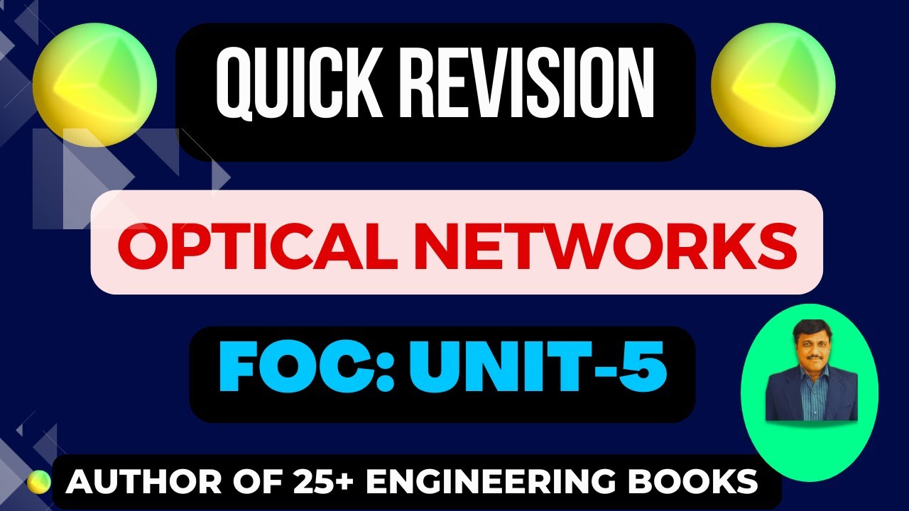 QUICK REVISION (OPTICAL NETWORKS) (UNIT 5 )
