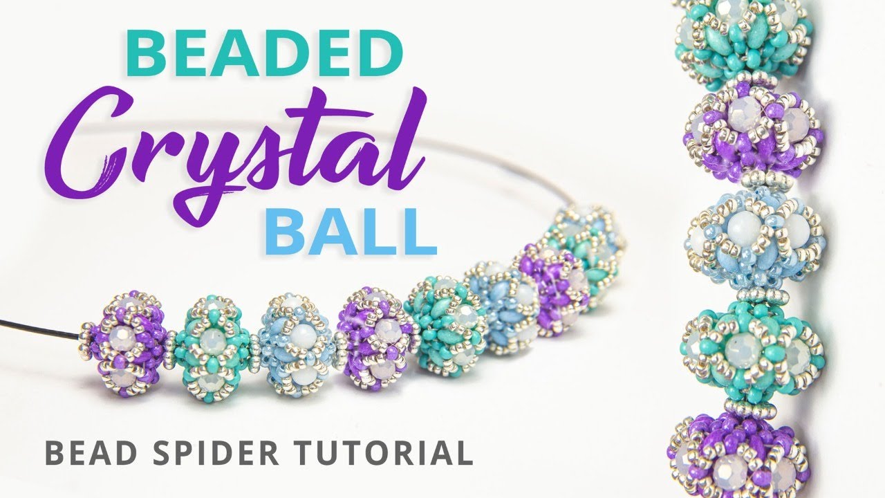 How to make a crystal beaded bead | Necklace Jewelry Tutorial