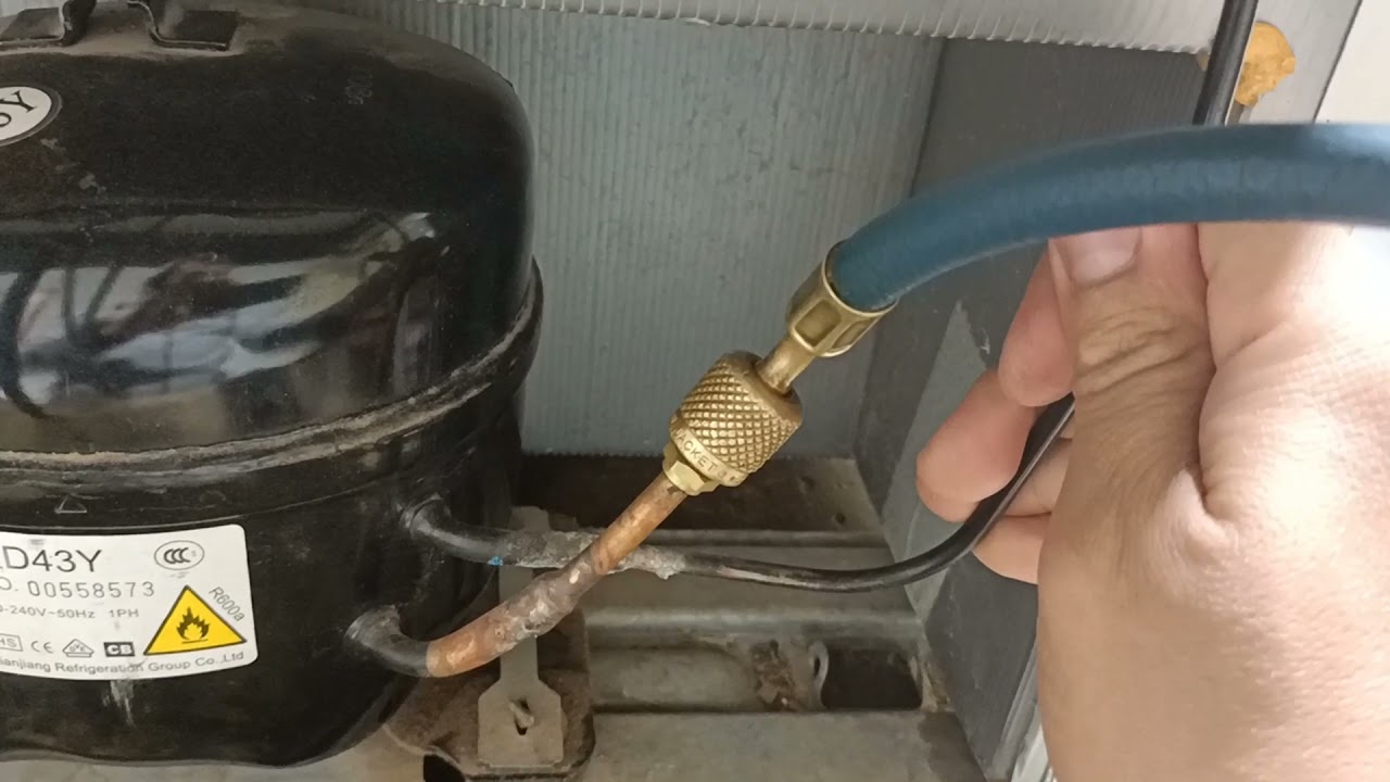 طريقة شحن الثلاجة R600 بفريون R134
