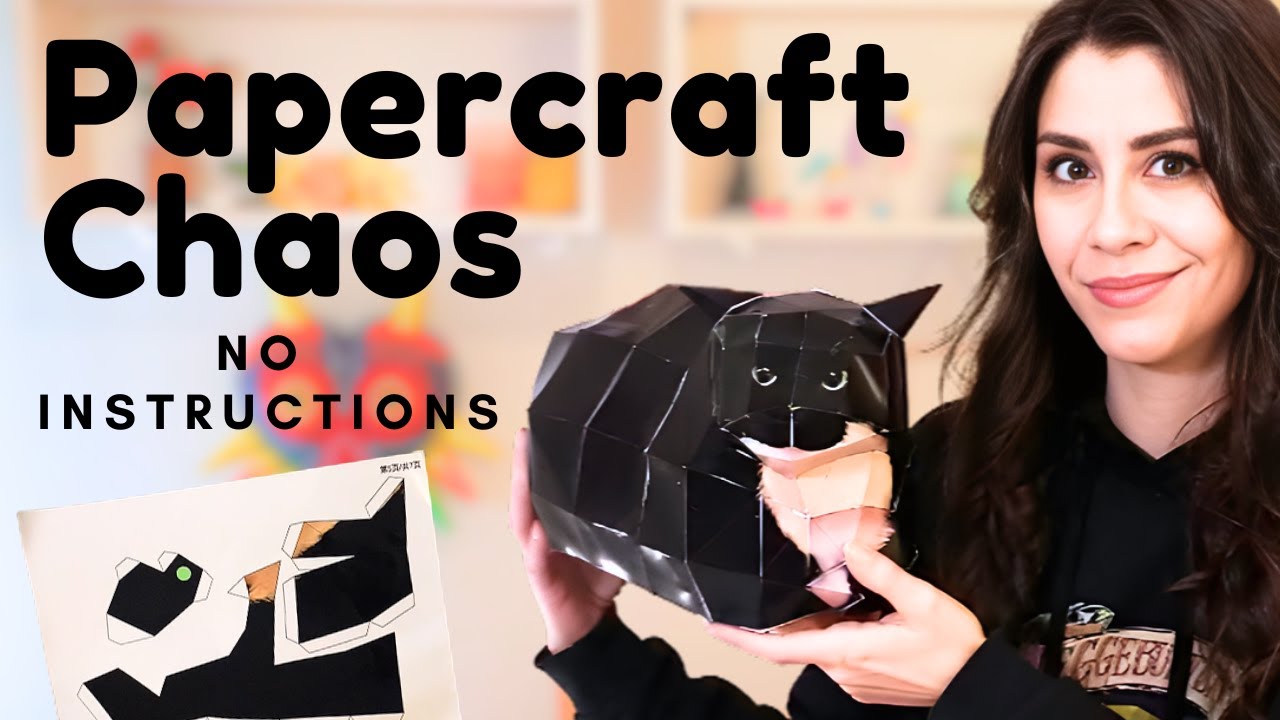 Загадочная 3D-модель кота из бумаги | Сборка набора без использования эталонного изображения