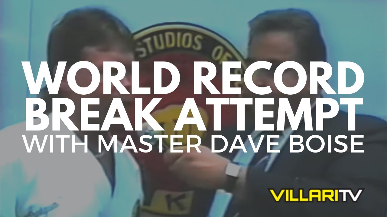 World Record Break Attempt by Shaolin Kempo Karate Master Dave Boise