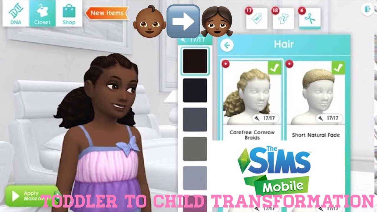 Toddler to Child Transformation || Sims Mobile Gameplay
