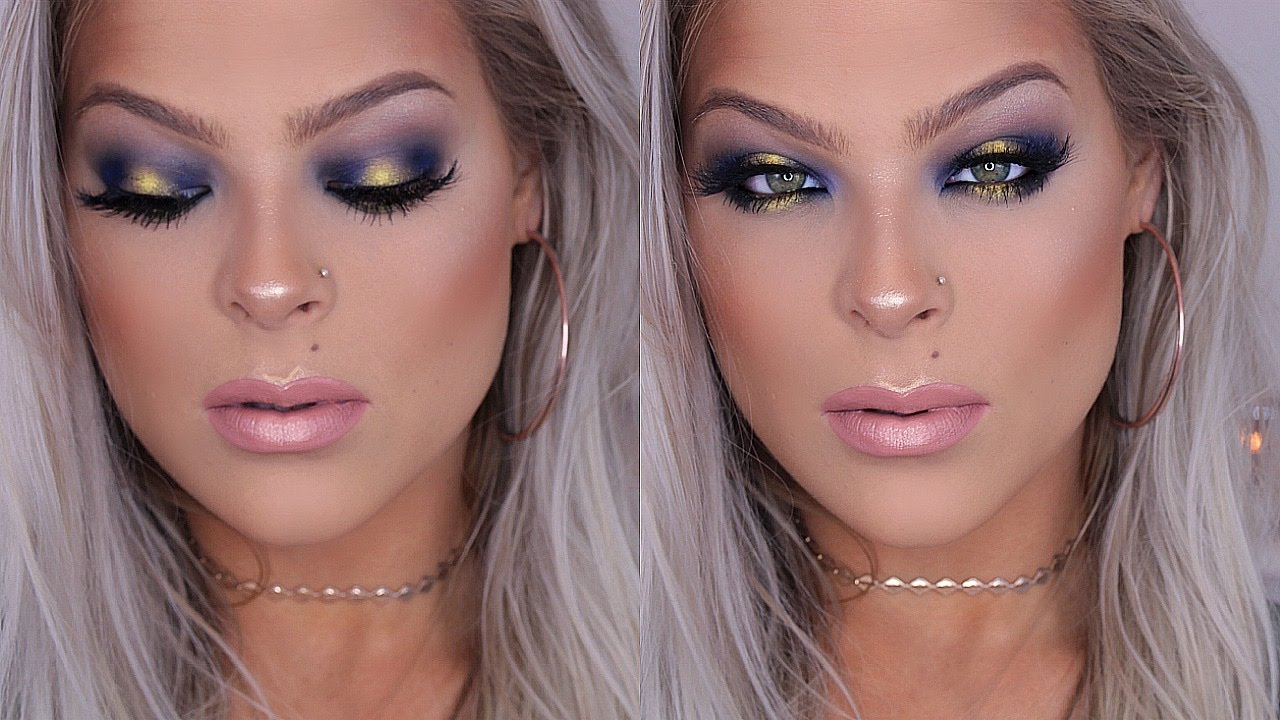 Gold and Blue Halo Eye Makeup Tutorial | Valerie Pac