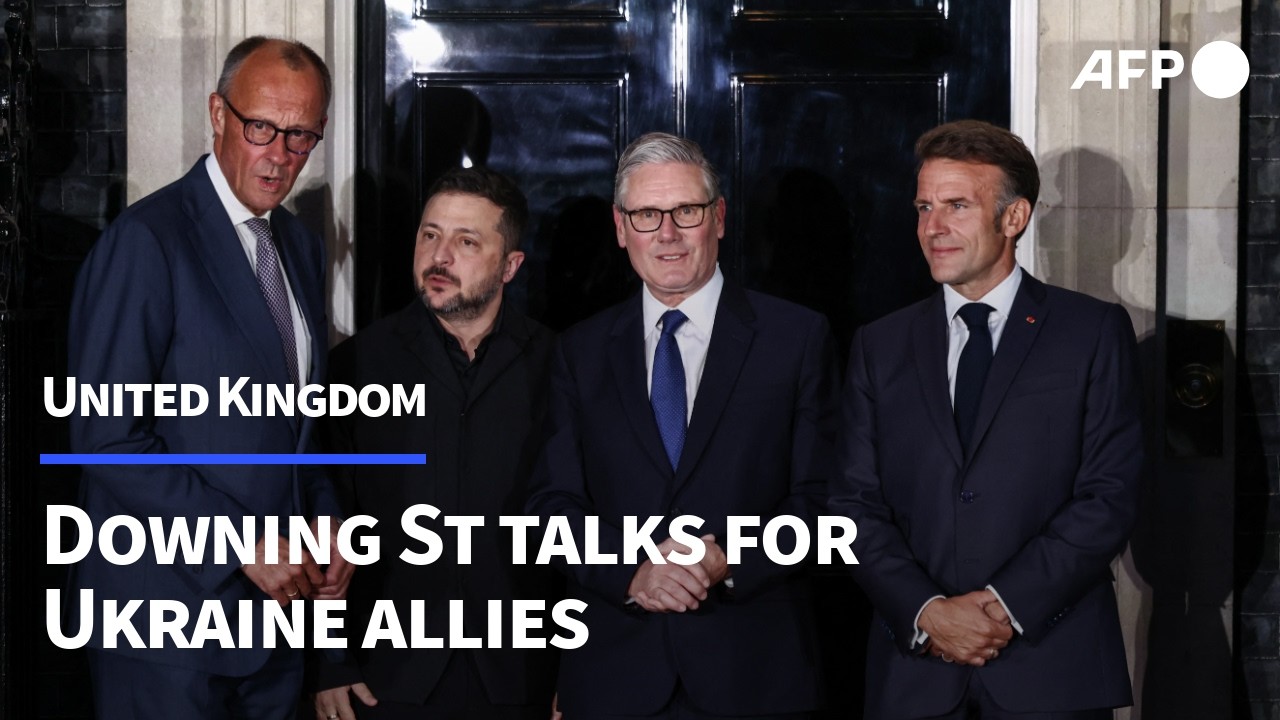 Zelensky, Starmer, Macron and Merz pose for photos after Downing Street talks | AFP