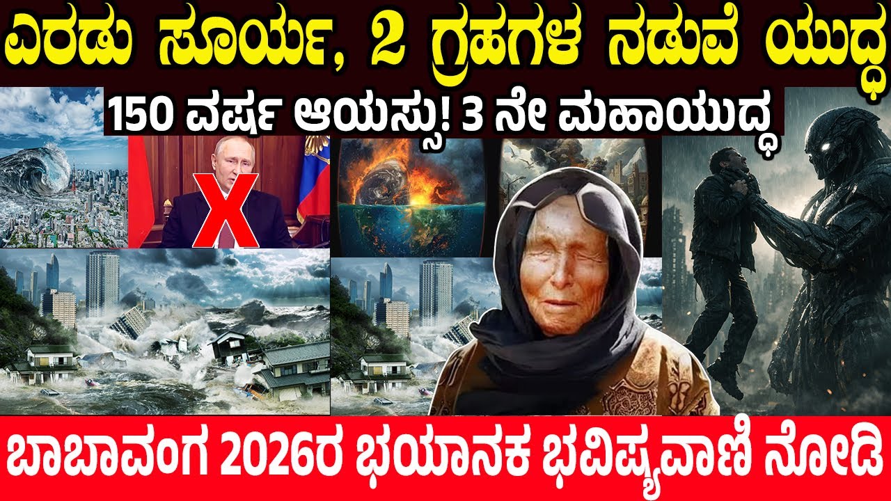 2026..! ಎರಡು ಸೂರ್ಯ, 2 ಗ್ರಹಗಳ ನಡುವೆ ಯುದ್ಧ.! ಹೊಸ ವರ್ಷದ ಬಗ್ಗೆ ಬಾಬಾ ವಂಗ ಭಯಾನಕ ಭವಿಷ್ಯ | 2026 prediction