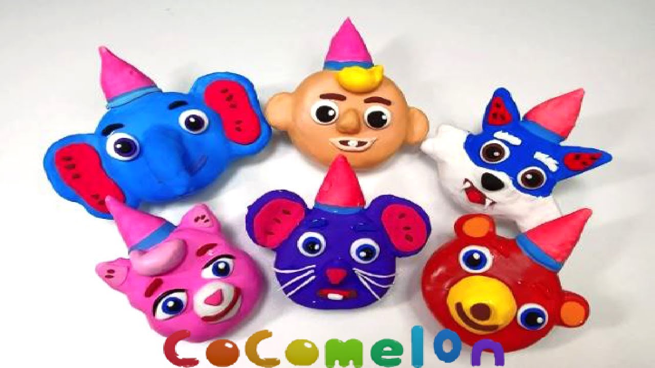 Cocomelon JJ and animal friends birthday  plaster clay cracking 코코멜론제이제이와동물친구생일 석고점토부수기ASMR