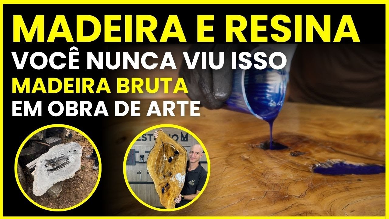Como Transformar Madeira Bruta em  Obra de Arte usando Resina ✨
