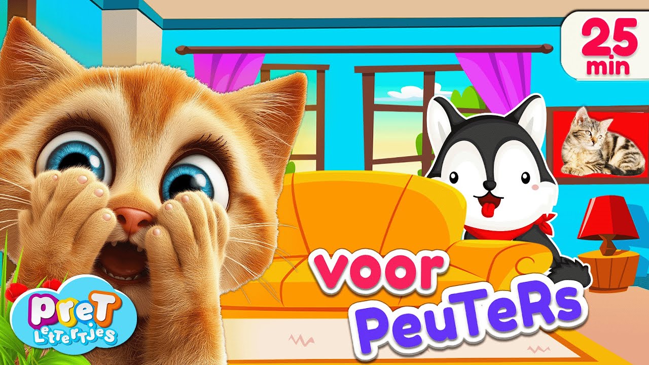 Dierengeluiden Raden, Dinosaurussen & Boodschappen doen met Pretlettertjes | Nederlands