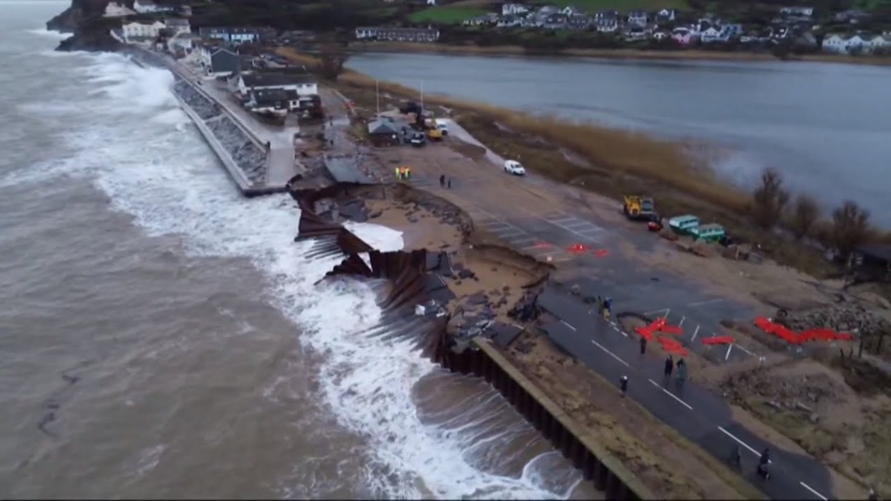 Devon seafront erosion and shoring up against the relentless sea ties (UK) 3/Feb/2026