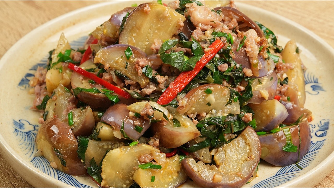 Cách Làm Cà Tím Xào Thịt Băm Ngon Đậm Đà Tốn Cơm | Cách Xào Cà Tím Không Bị Thâm