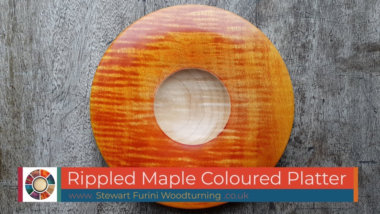 Woodturning a Coloured Ripple Maple Platter