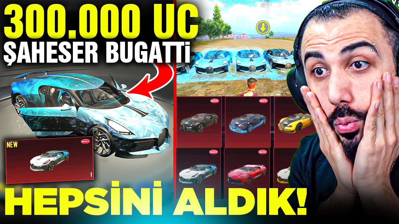 OHA 😮 300.000 UC'LİK ŞAHESER BUGATTİ GELDİ!! TÜM ARABALARI ALDIK EFSANE!! | PUBG MOBILE
