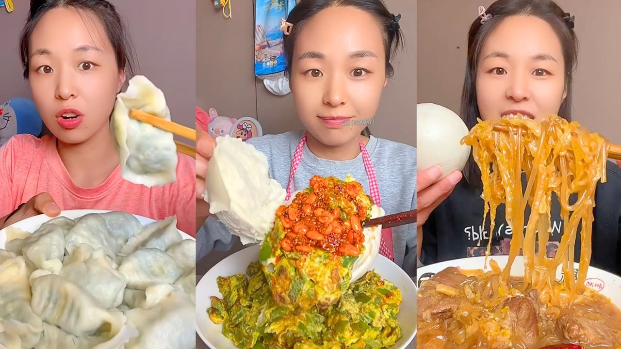 Extreme Chinese Mukbang – Giant Noodles, Fried Balls & Big Chili Bites #126