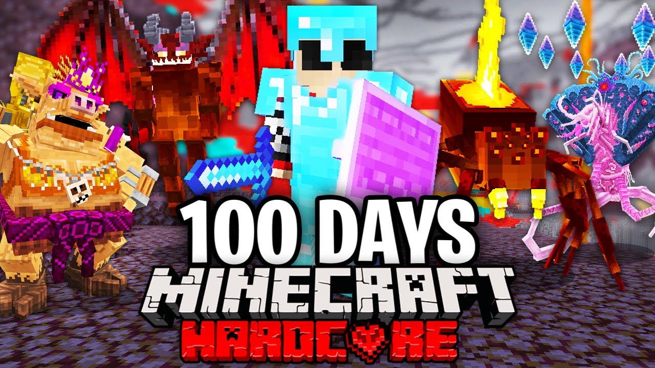 I Survived 100 Days in the NETHER on Hardcore Minecraft.. Here's What Happened..