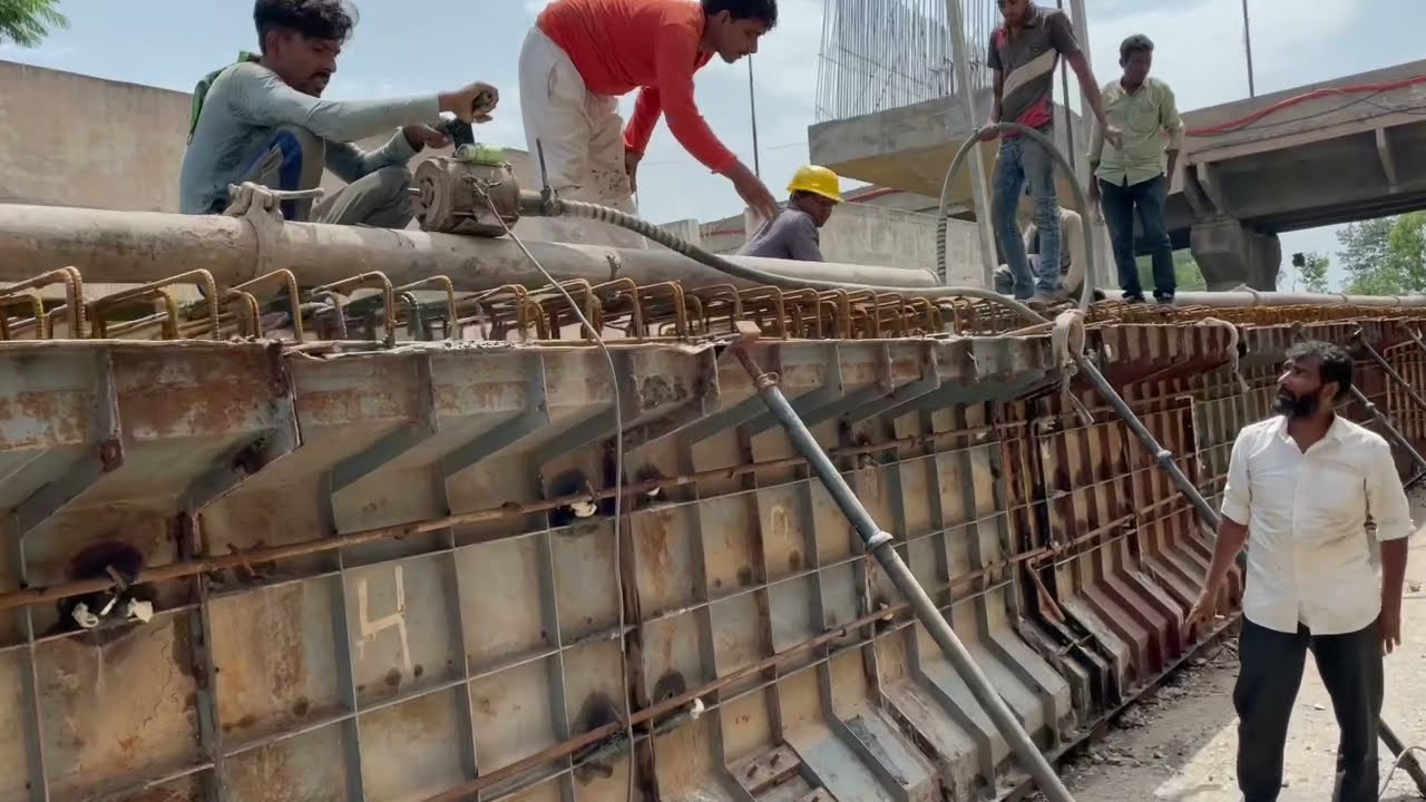 Static concrete Pump & casting of prestressed concrete girder