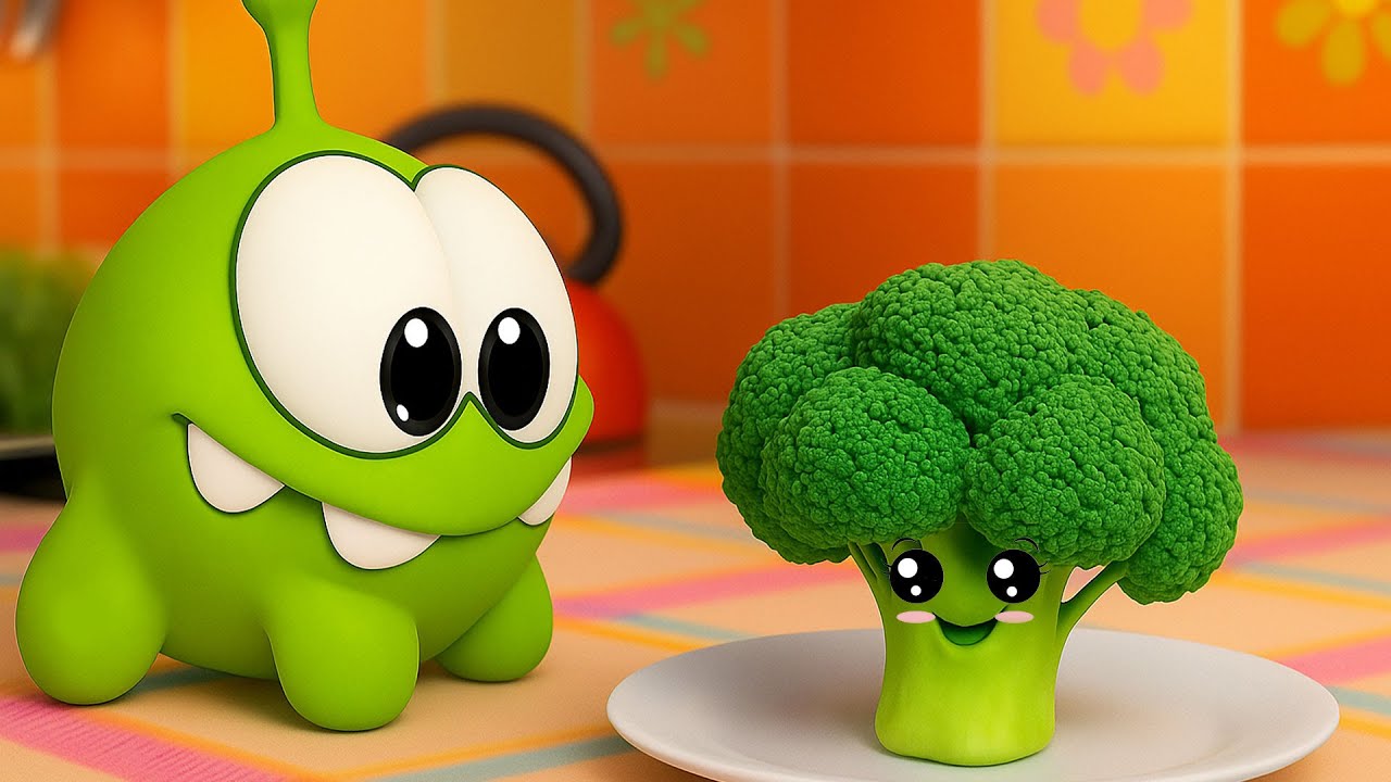 🥦 Om Nom Tries Vegan Snacks! 🍉🧁 A Tasty Surprise!