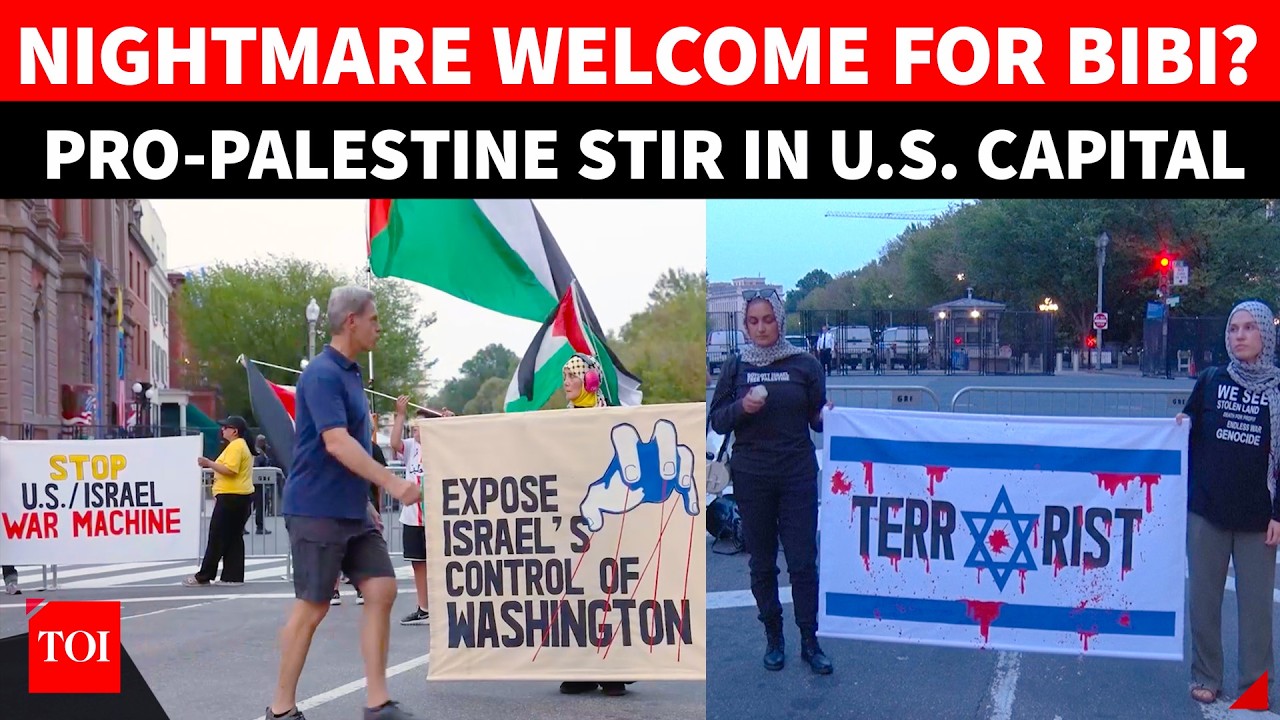 'BIBI WAR CRIMINAL... ARREST HIM': Pro-Palestine Protesters Storm Netanyahu's Hotel In D.C. | WATCH
