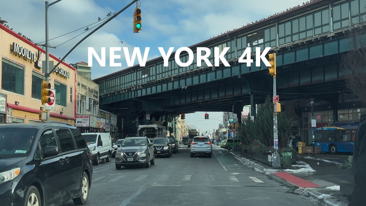 4K New York -- Driving tour of Queens ( Broadway )