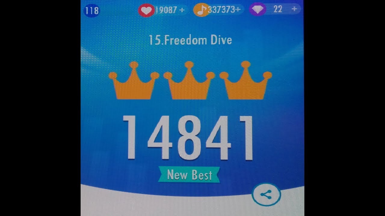 3 Crowns in Legendary Song !!! Piano Tiles 2 UMOD - Freedom Dive  14841 score