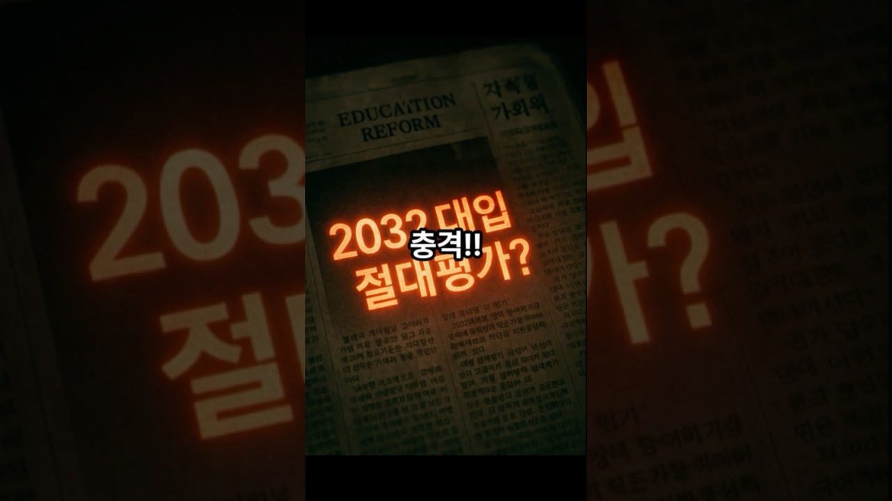 &ldquo;2032 대입 충격! 수능&middot;내신 절대평가 도입되면 벌어질 일&rdquo;