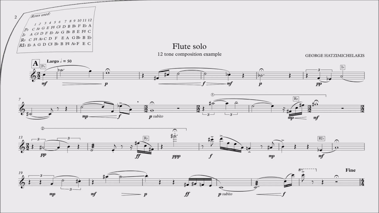 Flute solo - 12 tone composition example