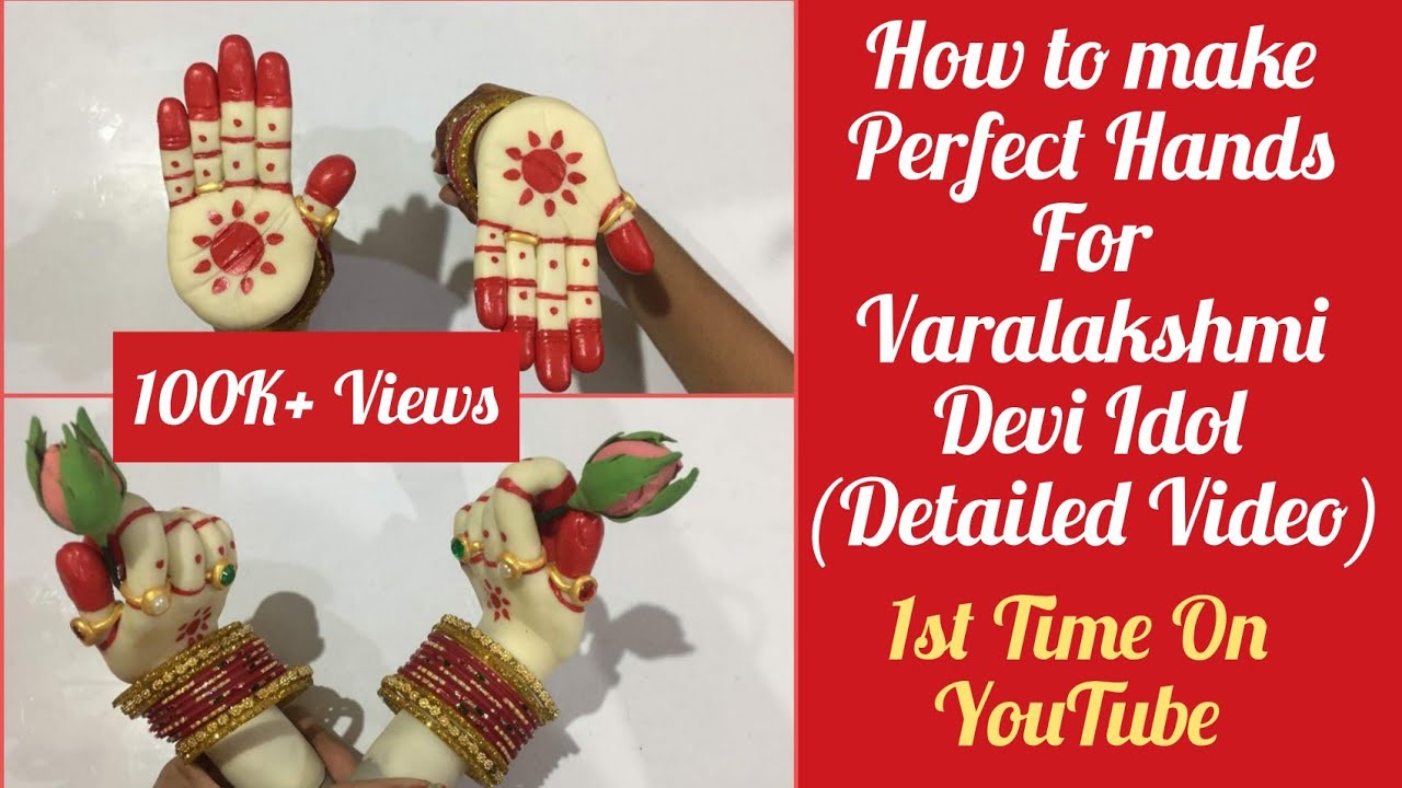 How to make Hands for Varalakshmi Devi Idol | Easy way to make hands for goddess | Detailed Video