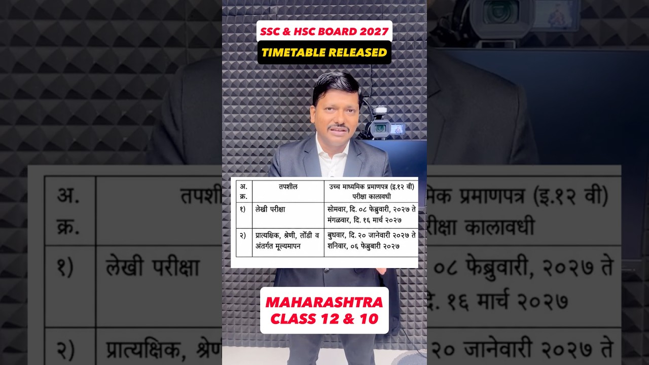 HSC/SSC Board Exam Feb 2027 Timetable Released #dineshsir #hscboardexam #sscboard #maharashtraboard
