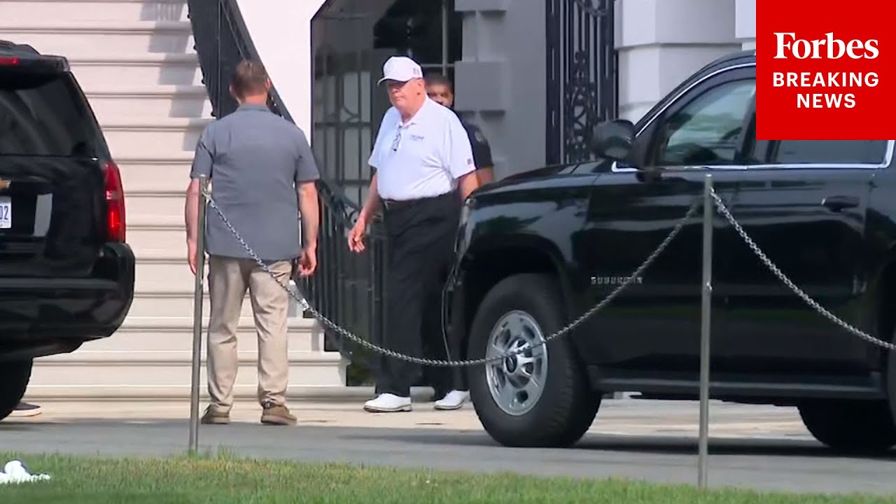 Trump Visits Golf Club In Sterling, Virginia, Before Tomorrow’s Meeting With Zelensky, EU Leaders