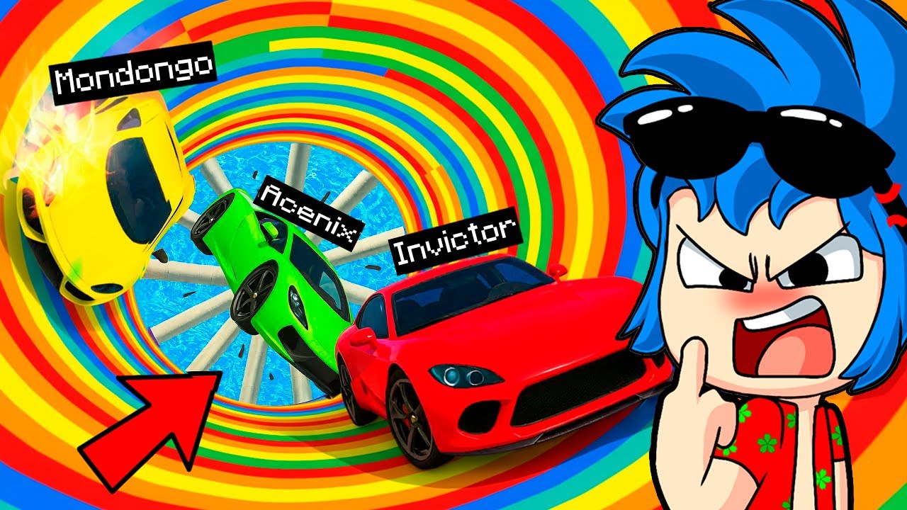 GTA 5 &iexcl;Nadie SOBREVIVE al TOBOG&Aacute;N ESPIRAL ARCO&Iacute;RIS! 😂 TIMBA VK en la CARRERA IMPOSIBLE