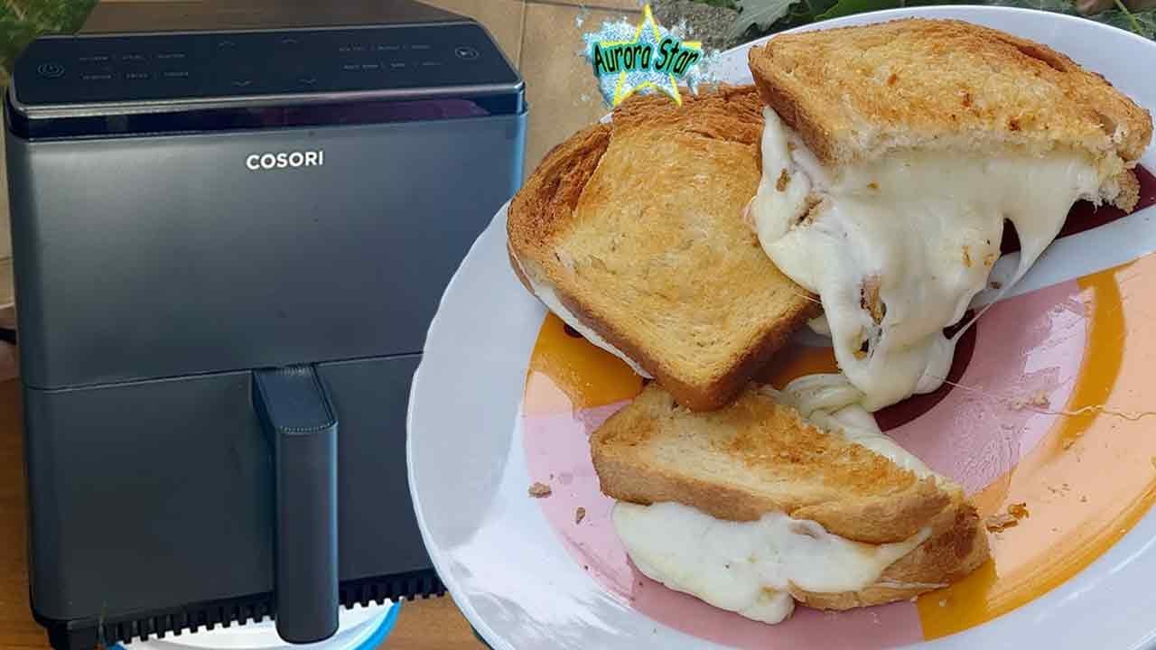 Veloce Toast in friggitrice ad aria. (panino con scamorza e mozzarella). #AuroraStar #Cosori #toast