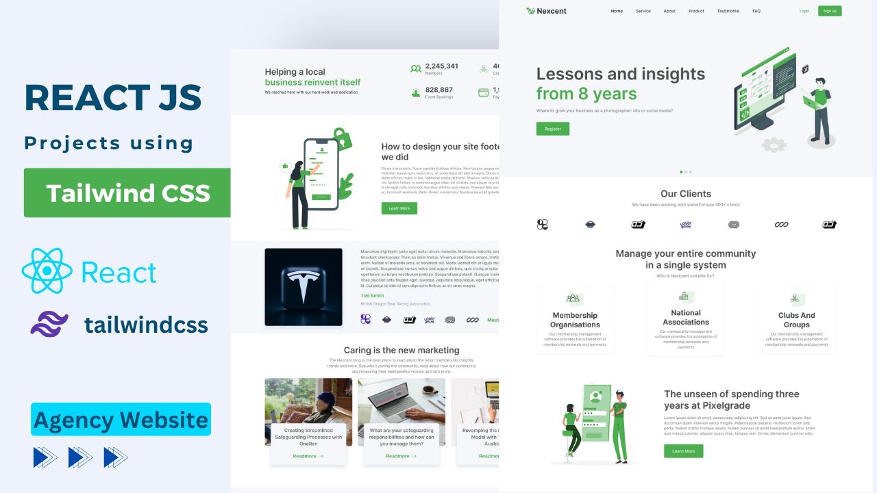 React JS Project using Tailwind CSS | Build a React Agency Website